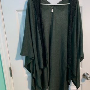 green cardigan